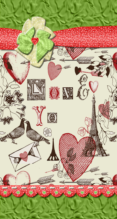 Love paris Doves Green 480x900